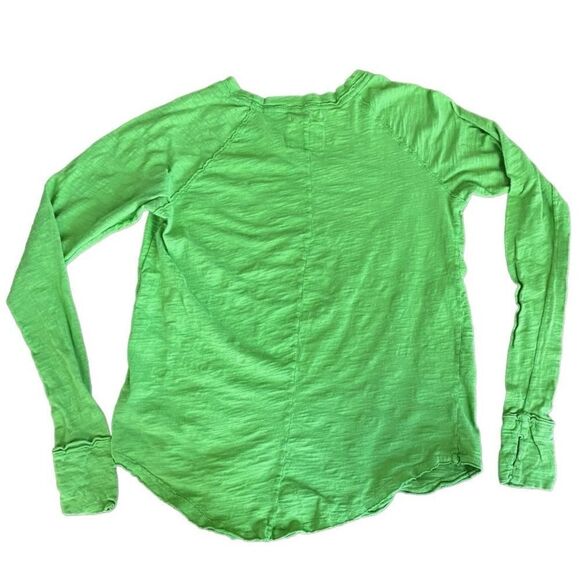 We the Free Arden Long Sleeve Tee XS Leaf Green Oversized - Picture 2 of 6
